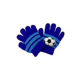 zeki 1Pair Acrylic Woolen Winter Gloves for Baby Girls & Baby Boys Toddler Football Design Gloves (Blue,1-3 Years Old) image 3