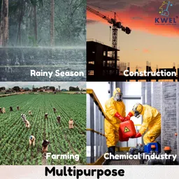 KWEL Gumboot Safety Shoes Waterproof Durable For Men - Black image 4