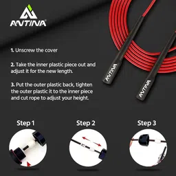 ANTINA Skipping Rope for Men and Women With Adjustable Height for Exercise Speed Skipping Rope (Length: 275 cm) (Red) image 4
