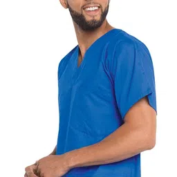 Primestore Unisex Scrub Suit set V-Neck 3 Pocket Top and Cargo Type Trouser (36-S, Shocking Pink) image 2