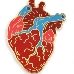 pinsanity Anatomical Heart Enamel Lapel Pin image 1