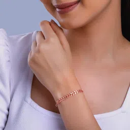 giva 925 Silver Rose Gold Leafy Breeze Bracelet, Adjustable | Gifts for Women and Girls | With Certificate of Authenticity and 925 Stamp | 6 Months Warranty image 2