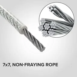generic AWESOME Machine Wire Rope PU Coated Cable Inside Steel (SILVER) 8MM (20 feet) image 4
