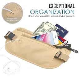 shapat Secure Travel Money Belt, Undercover Hidden RFID Blocking Travel Wallet, Anti-Theft Passport Wallets for Men & Women, Binge image 3