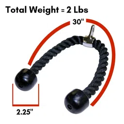 Gyronax Tricep Rope Attachment Pull Down/Extension (Black,Nylon/Metal), Pack of 1, Brown image 3