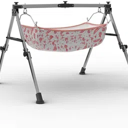 a to z hub Stainless Steel Baby Boy'S And Girl'S Portable Folding Swing, Cradle, Ghodiyu, 17.8 Centimeters, Multicolour image 1