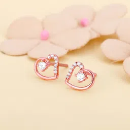 giva 925 Silver Rose Gold Beautiful Heart Earrings| drops to Gift Women & Girls | With Certificate of Authenticity and 925 Stamp | 6 Months Warranty* image 5