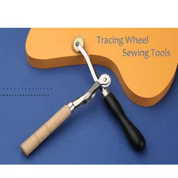 Tracing Wheel 2 Pcs Tailoring Stitch Marking Spacer, 4.1mm and 2mm Leather Needle Point Tracing Wheel with Wooden Handle for Sewing, Arts and Leather Craft image 2