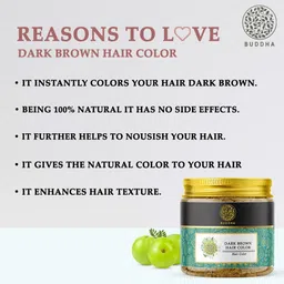 Buddha Natural Dark Brown Hair Color - 50 Grams - Plant Based Natural - Instant, No Ammonia. Get Natural Dark Brown Color Free from Harsh Chemicals image 4