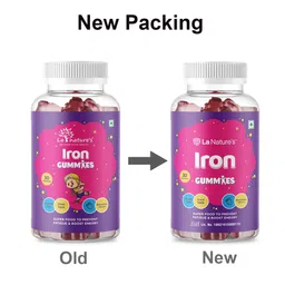 La Nature's Iron Gummies For Kids And Adults Superfood To Prevent Fatigue And Boost Energy Maintain Hameglobin Level Supports Immune System Strawberry Flavour - Pack of 30 image 2