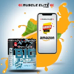 MUSCLE ELITE FITNESS Big Pump Pre Workout Supplement Serving 22/44 is prepared to boost explosive energy, strength, focus, endurance and maximum performance during workout Orange with sipper 190g image 5