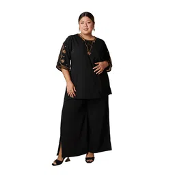 mamicha Meher Black Embroidered Co-ord Set image 1