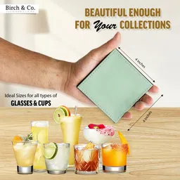 Birch & Co. Coasters - Tea Coaster - Dining Table Decor Accessories - Coster Set for Dining Table for Hot Pots - Coasters for Cups Set of 6 -Durable and Long-Lasting, Premium Finish, Mint image 4