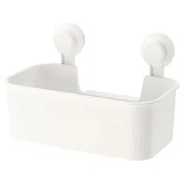 Ikea Tisken Basket with Suction Cup for Storage, White(Polycarbonate Plastic, Synthetic Rubber, Abs Plastic, Pack of 1.00) image 1