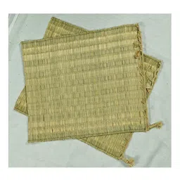 BHUMI Kusha Grass Sitting Mat | Set of 2| Handmade aasan for puja for Sitting (Green, Korai Grasss, Jute Threads, 20 X 20 Inches) image 3