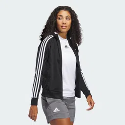 adidas Women's Polyester Essentials Warm-Up Slim 3-Stripes Track Standard Length Jacket image 5