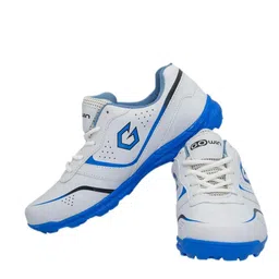 gowin Academy White/Sky Cricket Shoes Size-6 with TR-555-W Cricket Leather Ball Alum Tanned White image 1