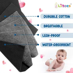 LILTOES SmartDry 5-Layer Booster Pads for Cloth Diaper | High Absorbent 5 Layer Washable and Reusable | Wet Free Booster Inserts | The Ultimate Baby Cloth Diaper Soaker Inserts Pack Of 7 image 3