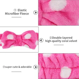 whavel 6 Pack Spa Headbands,Microfiber Bowtie Headbands Facial Makeup Headband Soft Bowknot Elastic Hair Band Adjustable Headbands Cosmetic Headband for Washing Face image 4
