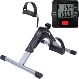 Zerolex Foldable Mini Fitness Cycle Pedal Exerciser Bike Portable Gym Machine with Digital Display Meter for Home Exercise Perfect for Men, Women, Kids, and Elderly image 1