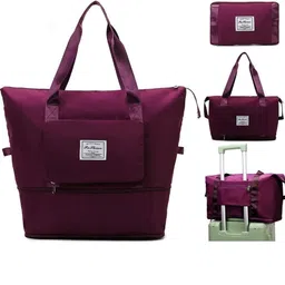 kiddie galaxia Womens Large Capacity Folding Travel Tote Bag, Oxford Fabric Waterproof Lightweight Foldable Travel Duffel Bag Portable Expandable Travel Bag, Colors As Per Stock?, Blue image 4