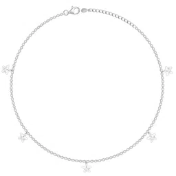 giva 925 Silver Star Charmed Anklet,Single | Anklets for Women and Girls | With Certificate of Authenticity and 925 Stamp | 6 Months Warranty image 1