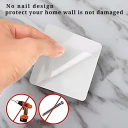 vaisag house 1st Choice Unique Strong Magic Adhesive Sticker for Bathroom Self Corner Shelves Pack of 6 Pcs (Size- 12 * 8 cm) Only Stickers image 3