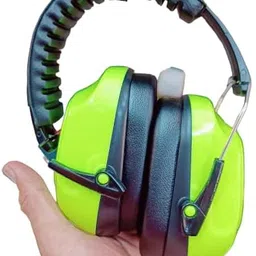 tool zone Foldable Ear Muff NRR 29 dB SNR 33 dB | Black Yellow | Extra thick protective Ear Cups |Soft padded Plastic Head Band Folds | image 1