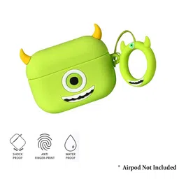 Oboe Silicone Case Compatible with Apple AirPods Pro Charging Case Protective Skin 3D Cute Cartoon Green Monster Design Shockproof Cover with Anti-Lost Keyring [AIRPODS & Charging CASE NOT Included] image 5