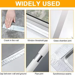 UCRAVO Waterproof Repair Tape with Cutter for Pipe Leakage Roof Water Leakage Solution Aluminium Foil Tape Waterproof Adhesive Sealing Butyl Rubber Tape for Surface Crack (5cmx5m) (Silver) image 4