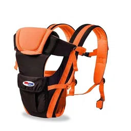 Chinmay Kids 4 in 1 Deluxe Series 4 Way Carrying Position Wide Shoulder Straps Adjustable Belts and Cushioned Inner Portions Baby Carrier (Orange) image 5