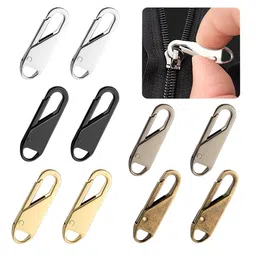 Detachable Zipper Pulls Head, 10 Pcs Universal Detachable Zipper Puller, 5 Different Colors Zipper Pull Replacements for Luggage Backpack Leather Bag Coat Or Jacket image 1