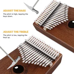 FRENYEAR Wood Kalimba 17 Keys Thumb Piano with Tuning Hammer | English Study Instruction & Protective Box Portable Mbira Wood Finger Piano | Special Gifts for Kids and Adults Music Lovers image 2