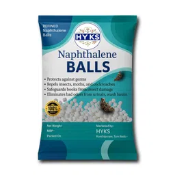 HYKS Naphthalene Balls – Moth Repellent, Fresh Scent, 200g image 1