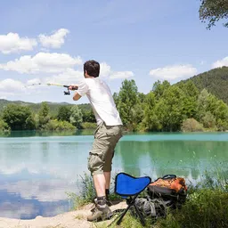 marrone Portable Small Three-Leg Stool Folding Chair Beach Chair Fishing Stool for Outdoor Camping, Tripod for Camping & Travelling, Portable & Foldable image 2