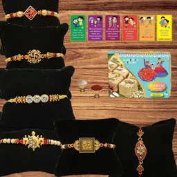 BOGATCHI Rakhi Gift for Brother|Rakhi with Sweets Combo|Rakhi Set with Sweets |Rakhi Gift Combo for Brother|Rakhi Set|Mysore Pak + Rakhi(6) + Roli Chawal + Rakhi Story Card|46 image 1