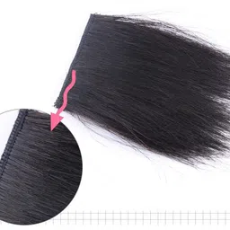 miss lirenn 02 PCS, 5 x 3 Inch Short Hair Wiglet Hair Topper 2 Clip in Wiglet Hair Extensions for Men to Add Hair Height and Volume, Natural Black Color (Black) image 2