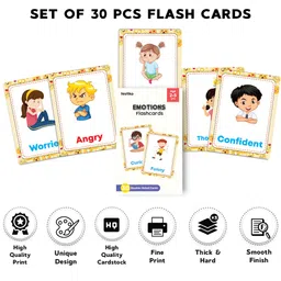 Festiko 1 Set of 30 Pcs Emotions Flash Cards, Emotions Cognitive_skills Flash Cards for Kids, Easy & Fun Way of Learning, Flashcards for Toddlers and Kids image 2