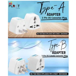 hi plasst pins n plugs Hi-Plasst® India to USA Plug Adapter Combo | Pack of 2 – Type A & Type B Travel Converters | Universal Adapter for US, Canada, Mexico, Japan, Thailand | Works with Indian Devices (US Plugs-2pcs) image 5