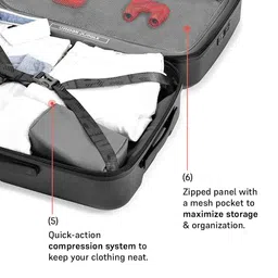 urban jungle by Safari, Premium Large(75 Cm) Trolley Bag, Polycarbonate Check-in Suitcase with 8 Silent Wheel and TSA Lock, Hardside Travelling Luggage for Both Men & Women (Carbon) image 4