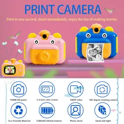 Andoer Children's Camera, Instant Camera, 1080P 12MP Digital Camera, 2.4 Inch IPS Screen, WiFi, 32GB Memory Card, Pink, Gift for Kids image 4