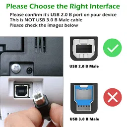 FEDUS 1.5 Meter USB Printer Cable, USB A to Male To USB B 2.0 Cable Cord Compatible with Printers, Scanner For Brother Dell, HP, Epson, Canon, Lexmark, Xerox, Samsung, Epson-4.92 FEET image 3