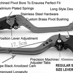 PA Adjustable Brake and Clutch Levers (Gold) Fit for Bajaj Pulsar image 4