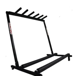 Alzarsi Universal Multi Guitar Stand Rack 5 Multiple Holder/Instrument Display Stand/Folding Padded/Storage Organizer/Band Stage/Bass Slot for Electric Acoustic Guitars Black image 4