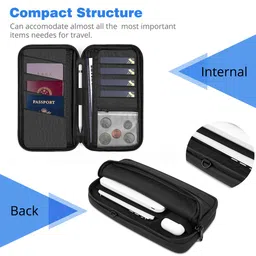 wiwu Black Nylon Women's RFID Blocking Passport Holder (MATE-01) image 2