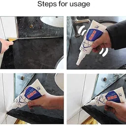 HUBTURE Waterproof Tile Gap Crack Filler Tube Paste, Filling Tile Space, Refresh & Paint Kit for Bathroom Shower Floor Tile Sealer for Ceramic Resin Metal Glass Home,Office,Toilets (Tiles glue_180 ML) image 5