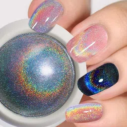 d.b.z. D.B.Z.® Chrome Nail Powder Mermaid Powder Pearl Holographic Nail Powder Unicorn Pigment for Nail Art with Sponge Tool image 1