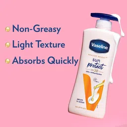 Vaseline Sun Protect SPF 30 Body Lotion, Reduces Tan Lines in 7 Days, UVA + UVB PA+++ Sun Protection, 600ml image 5