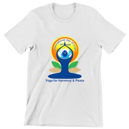 prime thread Unisex Yoga Half Sleeve Round Neck Polyester Regular Fit T-Shirts|Yoga Day image 2