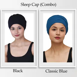 the headscarves Women's Bamboo Viscose Sleep Cap Combo Pack Free Size (SS3_Multicolor) image 2